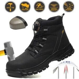 Men’s Steel Toe Boots, Size 11, Warm Lined, Winter Work Shoes for Construction